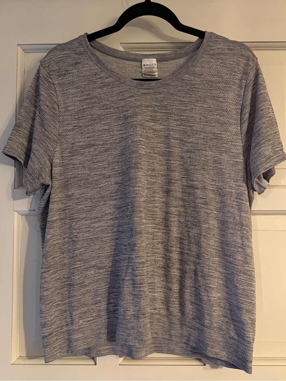 Athleta Heathered Light Gray Short Sleeve Tee